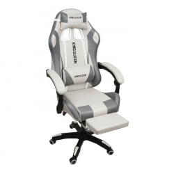 Кресло 907 KINGQUEEN, замша, цвет светло-серый с массажем, арт 907-Rice-White