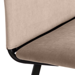 Стул обеденный La Rousse (2 шт. в упаковке) NEW, велюр, бежевый/черный, 7, 45х55х93 см