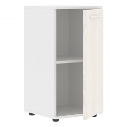 Шкаф колонка с глухой малой дверью EDIS ELCS 42.1 Ясень Траун Белый Белый