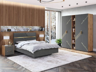 Тумба прикроватная Монако 902.07 Дуб Вотан Оникс Графит