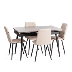 Стул обеденный Asti велюр, молочный/черный, (Porsche 2)