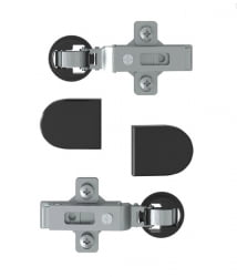 Комплект петель с заглушками для стеклянных дверей EDIS ESH-2 Черный