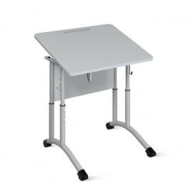 Стол ученический 1-местный регулируемый (ростомат) (рост 5-7) 600х500 мм ЛДСП Серый/Металл  Серый