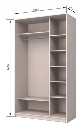 Двустворчатый гардеробный шкаф Хит-24-14-55 Дуб млечный