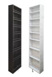 Поворотный шкаф в черном глянцевом стекле Драйв Шелф (левый) Беленый дуб