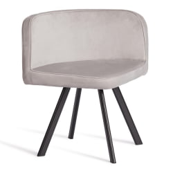 Комплект (стол, 4 стула) QUADRON (mod. PT14) Стол: МДФ/металл, стул: металл/велюр, 100х100х73 см, 69х56х71 см, Light-grey(св-серый) HLR-14/черный