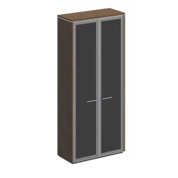Шкаф для документов с высокими стеклянными дверями VELAR  ВЛ 344 ДТ Дуб табачный