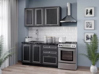 Тумба кухонная 800 с 3 ящиками ЛЮКС (4) Италия ЛД 275.936.000 Черный Дуб темный