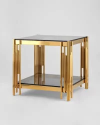 Журнальный столик ГЭТСБИ 55x55 Золото стекло smoke