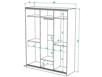 Белый шкаф-купе с зеркалом Виктория 1800х584х2300, Белый 18ДЗДЗ-ППШШ-Б 310-663
