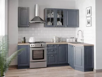 Шкаф кухонный 500 со стеклом Тип 2 Мокка ЛД 274.340.000.155 Черный Дуб фактурный антрацит