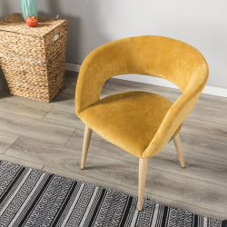 Кресло Hugs желтый/нат.дуб