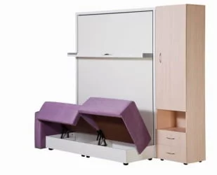 Шкаф-диван-кровать Смарт 1 3-в-1 правый 1600 Дуб молочный