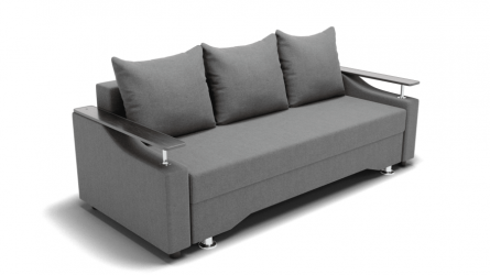 Диван Квадро-1 ППУ (ЗР) Цвет фасада: Светло серый; Тип: Прямой; Материал фасада: Металл/Велюр