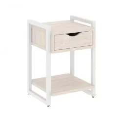 Тумба на регулируемых опорах с ящиком и полкой LOFT VR.L-T1.O Металл белый Денвер светлый