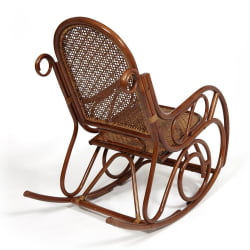 Кресло-качалка MILANO (разборная) / без подушки / ротанг top quality, 58x136x103 см, Pecan (орех)