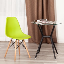 Стул CINDY (EAMES) (mod. 1801) дерево бук/металл/сиденье пластик, 45x51x82 см, Olive (оливковый)