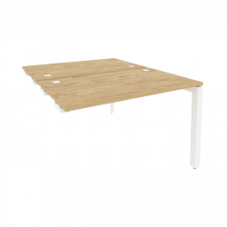 Стол-приставка двойной на П-образном м/к к опорным элем. ОНИКС О.МП-Д.СПР-2.7 Тиквуд Светлый/Белый / ONIX O.MP-D.SPR-2.7