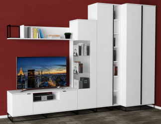 Полка в гостиную City средняя белый