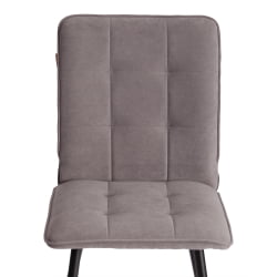 Стул обеденный Bari LT, велюр, серый/черный, 29, 41х55х89 см