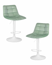 Стул барный DOBRIN TAILOR WHITE (пудрово-мятный велюр (MJ9-87)) 2 шт