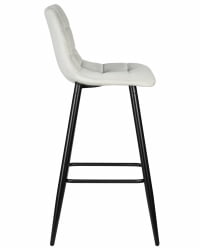 Стул барный DOBRIN NICOLE (черные матовые ножки, светло-серый велюр (108-52))