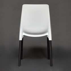 Стул GENIUS (mod 75) металл/пластик, 46x56x84cм, белый/черные ножки
