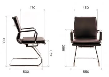 Кресло для посетителей Nerey CF экокожа Черный