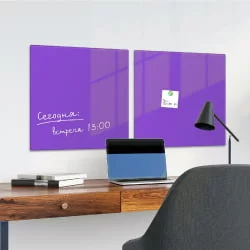 Доска магнитно-маркерная стеклянная BRAUBERG 45х45 см Фиолетовая