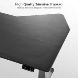 Стол компьютерный с электроприводом Eureka ERK-EDI-FS-MSW (Fan shaped), черный