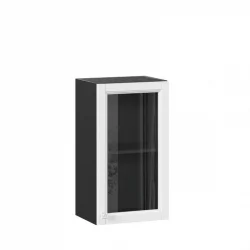 Шкаф кухонный 400 со стеклом Джулия ЛД 284.320.000.060 Черный Белый