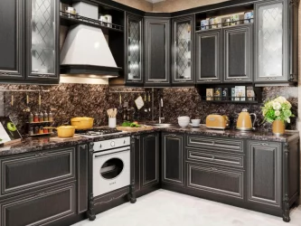 Тумба кухонная 800 с 3 ящиками (4) Италия ЛД 275.166.000 Черный Дуб темный