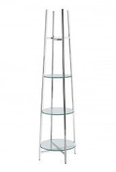 Стеллаж Ланс прозрачное стекло сталь Серебро