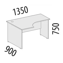 Стол эргономичный левый Альфа 63.62 Дуб кобург