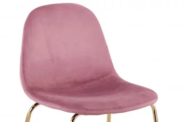 Стул полубарный Валенсия велюр Розовый золотые ножки