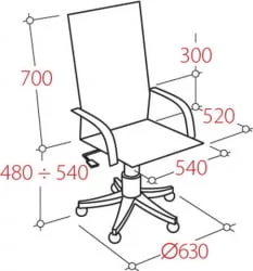 Кресло руководителя EChair CS-630Е 180434 Черное