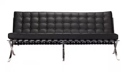 Диван с металлическими ножками Everprof Barcelona - 3 экокожа Черный