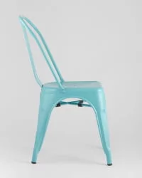 Стул TOLIX с высокой спинкой Голубой матовый