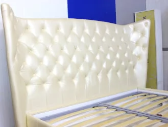 Кровать Леонарда Prestige Beige Perlato (натуральная кожа)