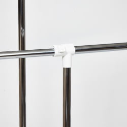 Вешалка с обувницей NY-3297 металл, 76-130*43*109-165см, хром/белый