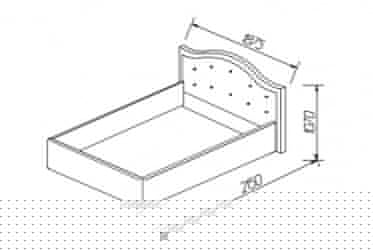 Кровать Стелла, 1600*2000 мм, велюр Бренди лайт 03, кремовый