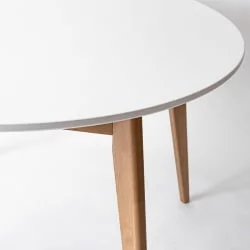 Стол обеденный Орион 100x100 Эмаль белая Морилка Дуб натуральный