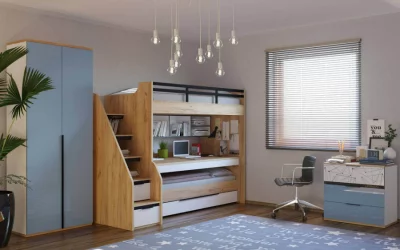 Ящик выкатной для кровати-чердака Урбан ЛД 528.230.000 Белый/Дуб золотой