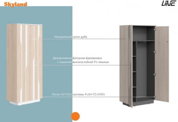 Шкаф средний Line СФ-574202 Дуб светлый Белый