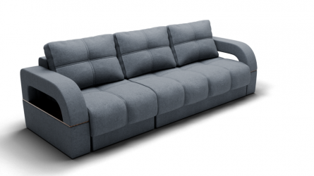 Диван Рич-2 (ЗР) Цвет фасада: Серый; Тип: Левый/правый; Материал фасада: Металл/Велюр