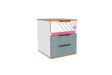 Тумбочка для детской ЛД 528.120.000 Белый/Розовый