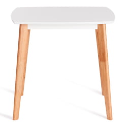 Обеденный стол Claire квадратный столешница МДФ, опоры дерево гевея, белый / натуральное дерево, 80 x 80 x 75см