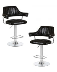 Стул барный ДОБРИН CХАРЛЙ (черный крокодил) 2 шт / DOBRIN CHARLY