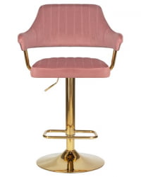 Стул барный DOBRIN CHARLY GOLD (розовый велюр (MJ9-32)) 2 шт