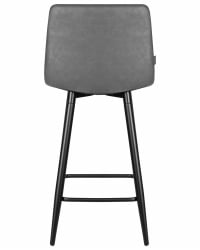 Стул полубарный DOBRIN OLIVIA (черные матовые ножки, серая антрацитовая винтажная экокожа (RU-08))